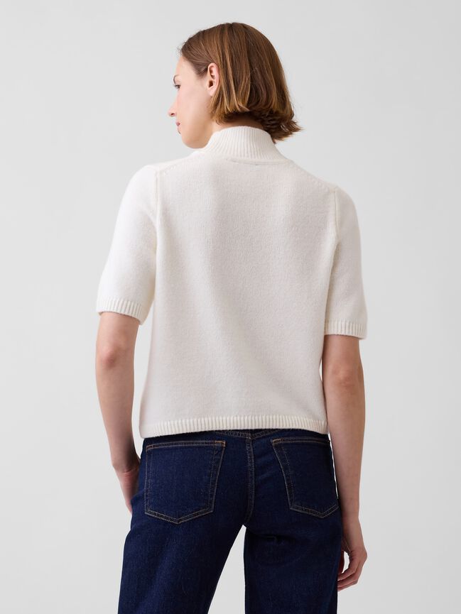 CashSoft Mockneck Elbow-Sleeve Sweater gap cashsoft mockneck elbow sleeve sweater