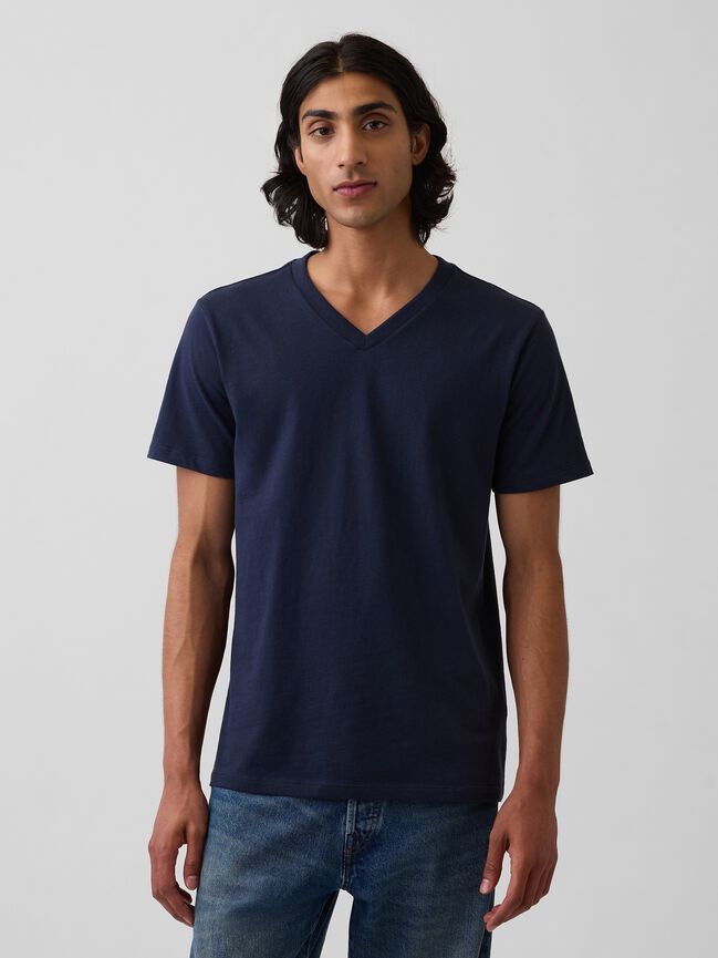 Cotton Jersey V-Neck T-Shirt gap cotton jersey v neck t shirt