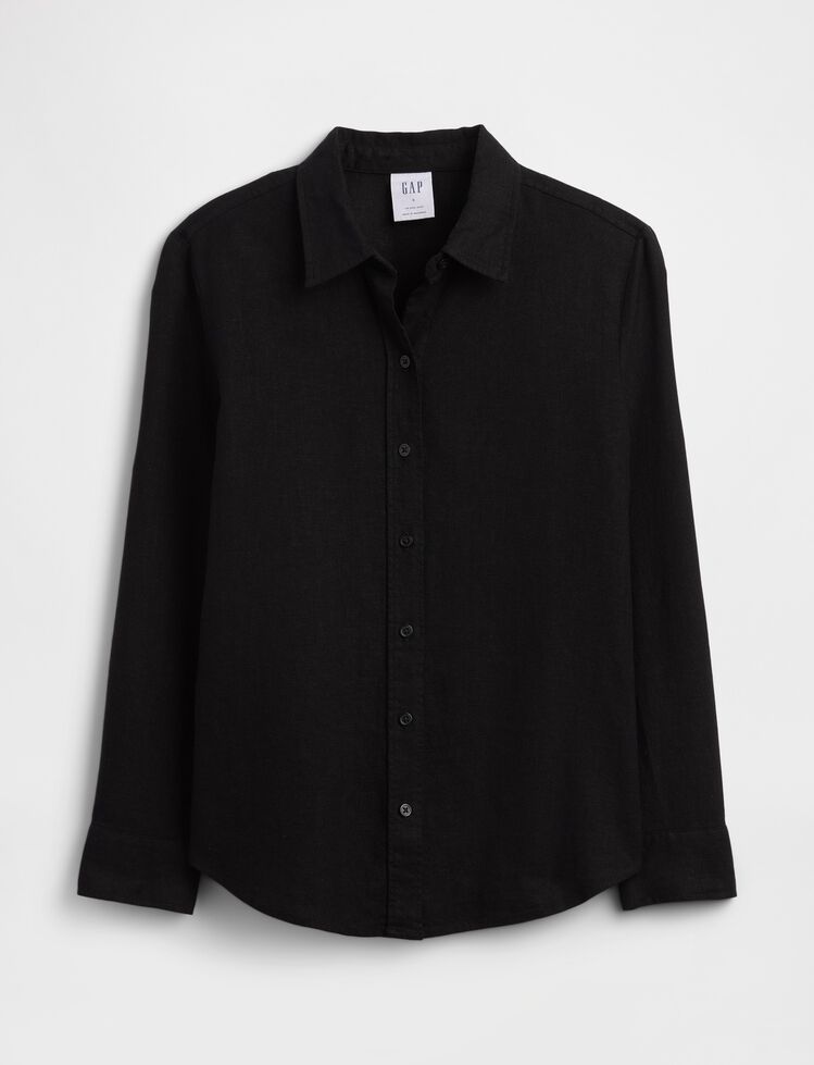 Oversized Linen-Blend Easy Shirt gap oversized linen blend easy shirt