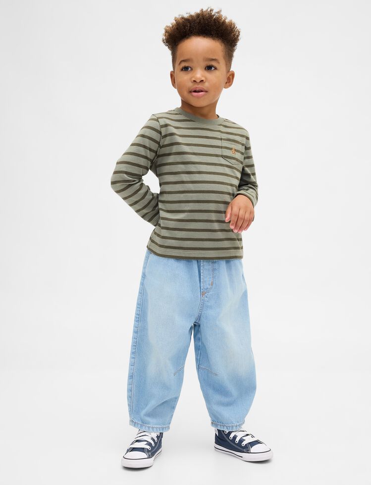 Baby & Toddler Pull-On Barrel Jeans gap baby toddler pull on barrel jeans