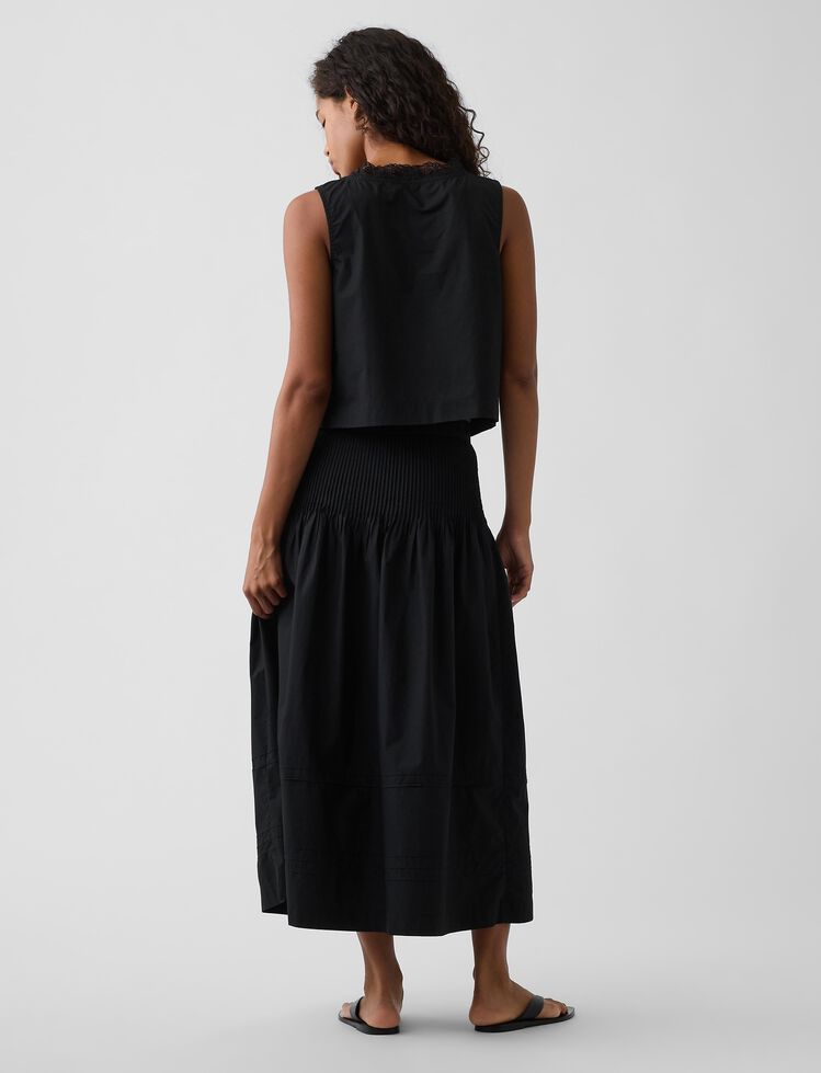 Poplin Pintuck Maxi Skirt gap poplin pintuck maxi skirt