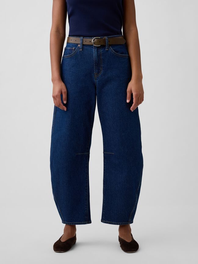 High Rise Barrel Jeans gap high rise barrel jeans