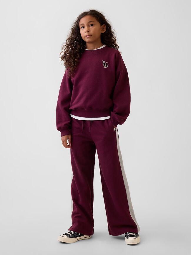 Kids VintageSoft Baggy Varsity Sweatpants gap kids vintagesoft baggy varsity sweatpants