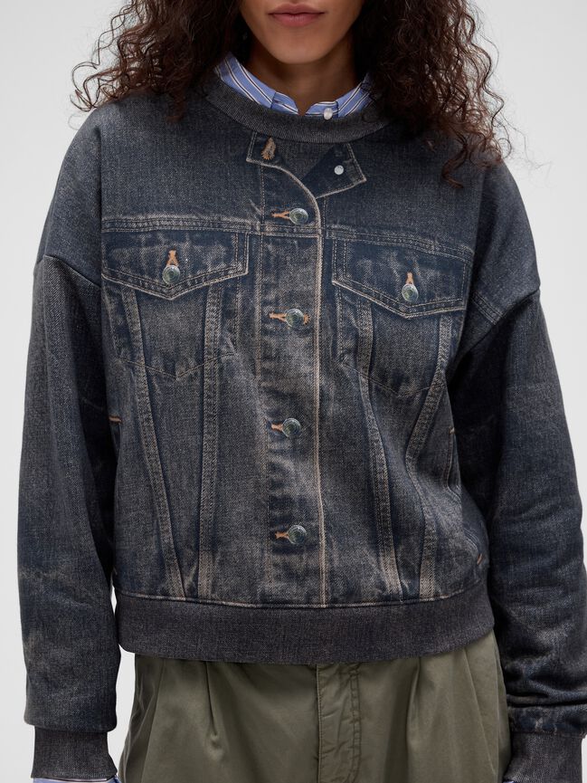 GapStudio Printed Denim Sweatshirt gapstudio printed denim sweatshirt