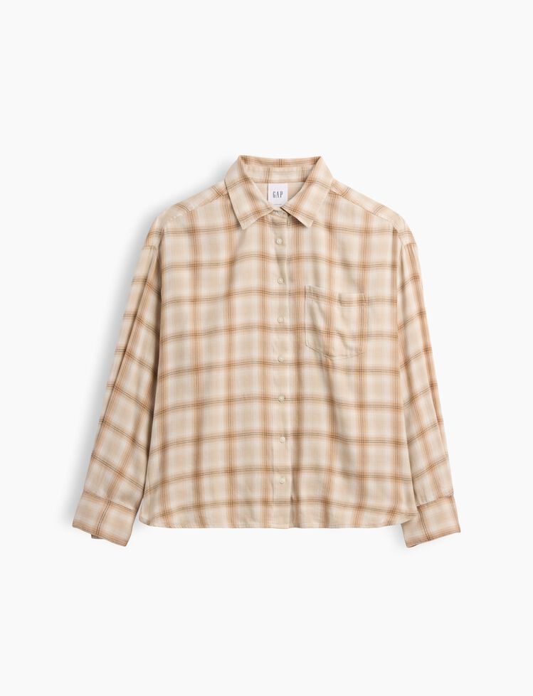 Oversized Shirt in Flannel gap oversized shirt in flannel
