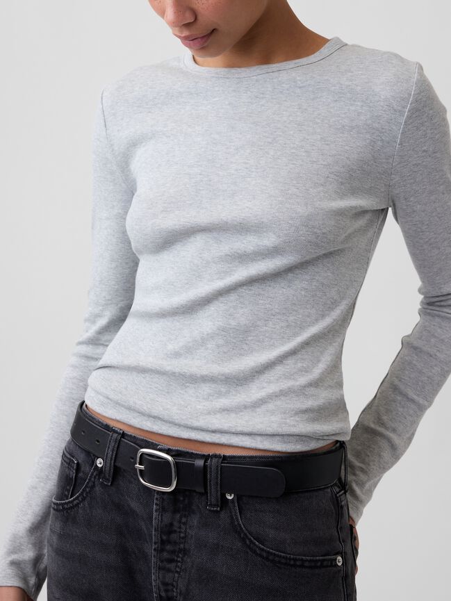 Modern Ribbed Crewneck T-Shirt gap modern ribbed crewneck t shirt