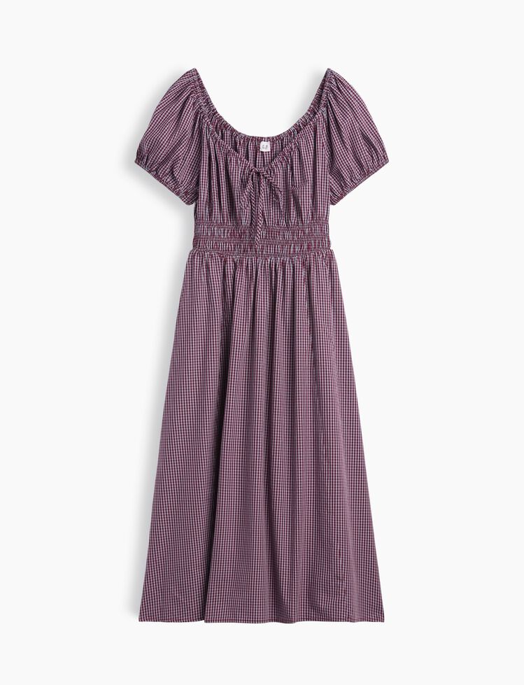 Puff Sleeve V-Neck Maxi Dress gap puff sleeve v neck maxi dress