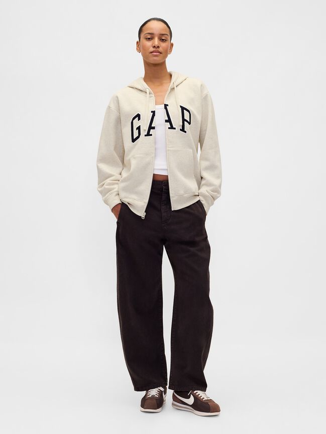Relaxed Gap Logo Zip Hoodie relaxed gap logo zip hoodie