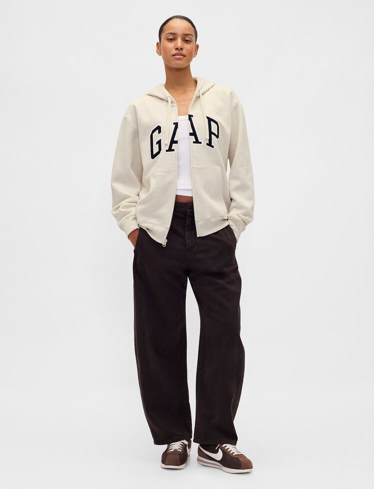 Relaxed Gap Logo Zip Hoodie relaxed gap logo zip hoodie
