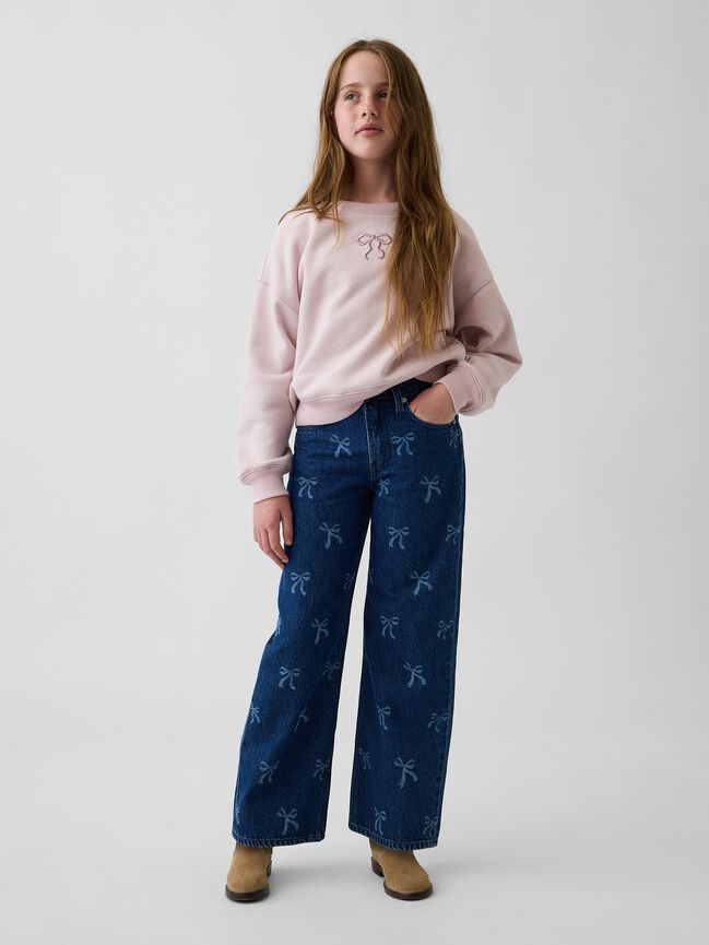 Kids Low Rise Stride Wide-Leg Jeans gap kids low rise stride wide leg jeans