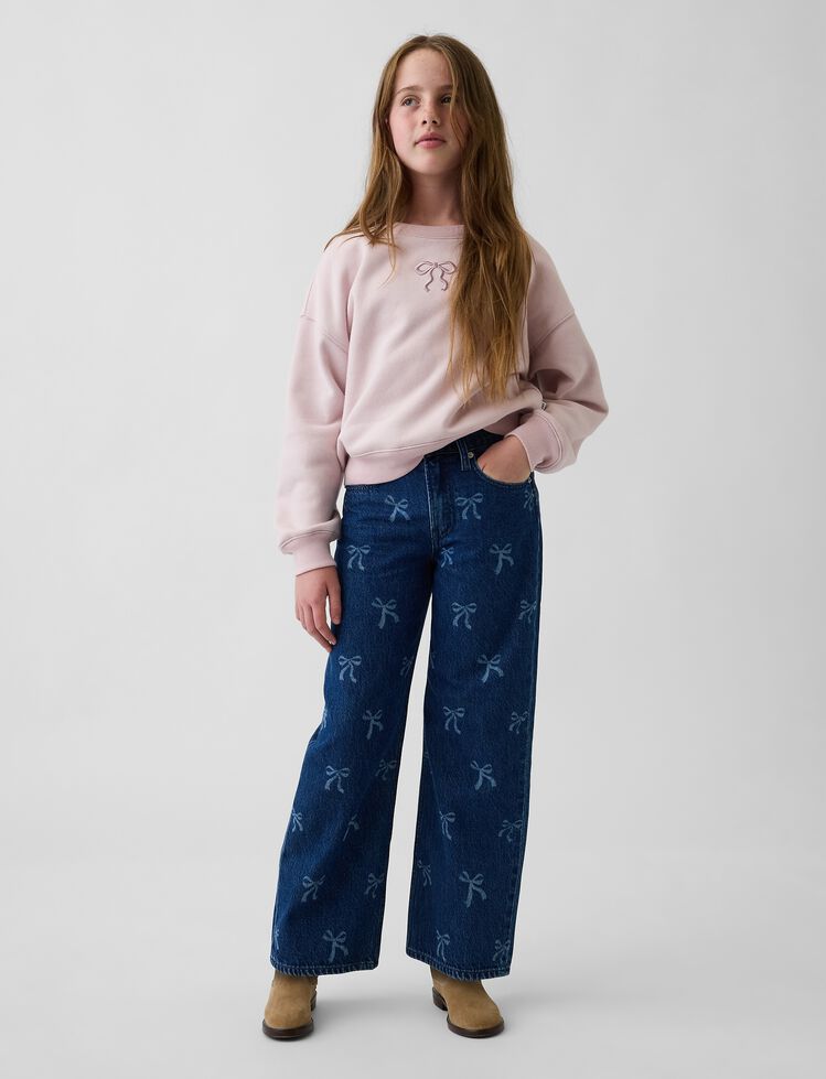 Kids Low Rise Stride Wide-Leg Jeans gap kids low rise stride wide leg jeans