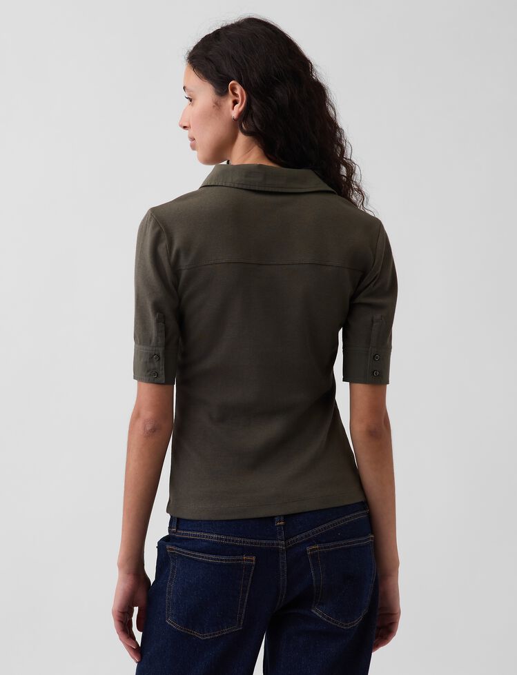 Modern Elbow-Sleeve Utility T-Shirt gap modern elbow sleeve utility t shirt