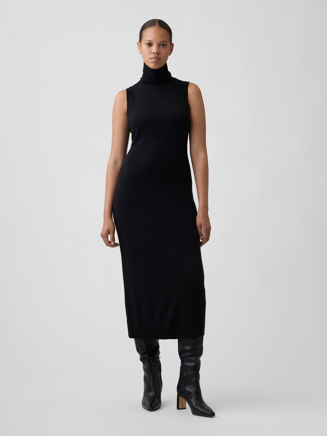 CashSoft Sleeveless Turtleneck Midi Dress gap cashsoft sleeveless turtleneck midi dress