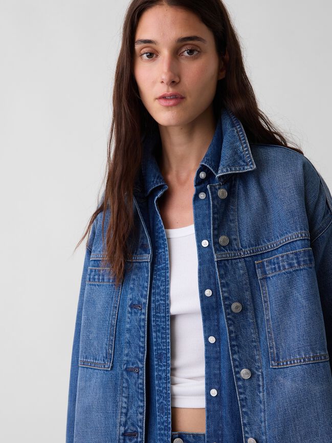 Denim Oversized Shirt Jacket gap denim oversized shirt jacket