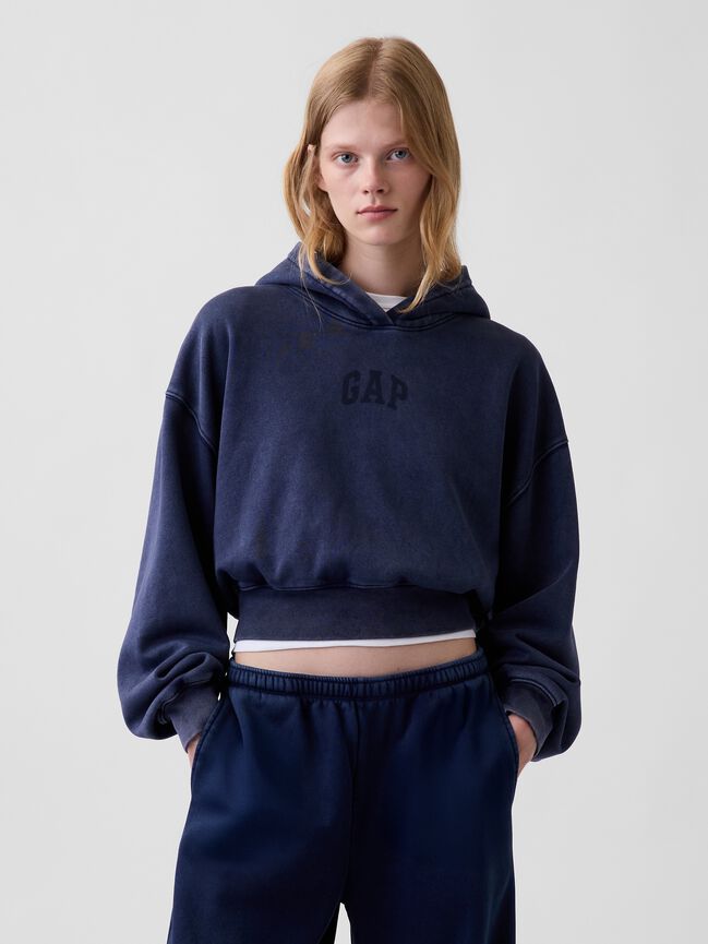 VintageSoft Crop Logo Hoodie gap vintagesoft crop logo hoodie