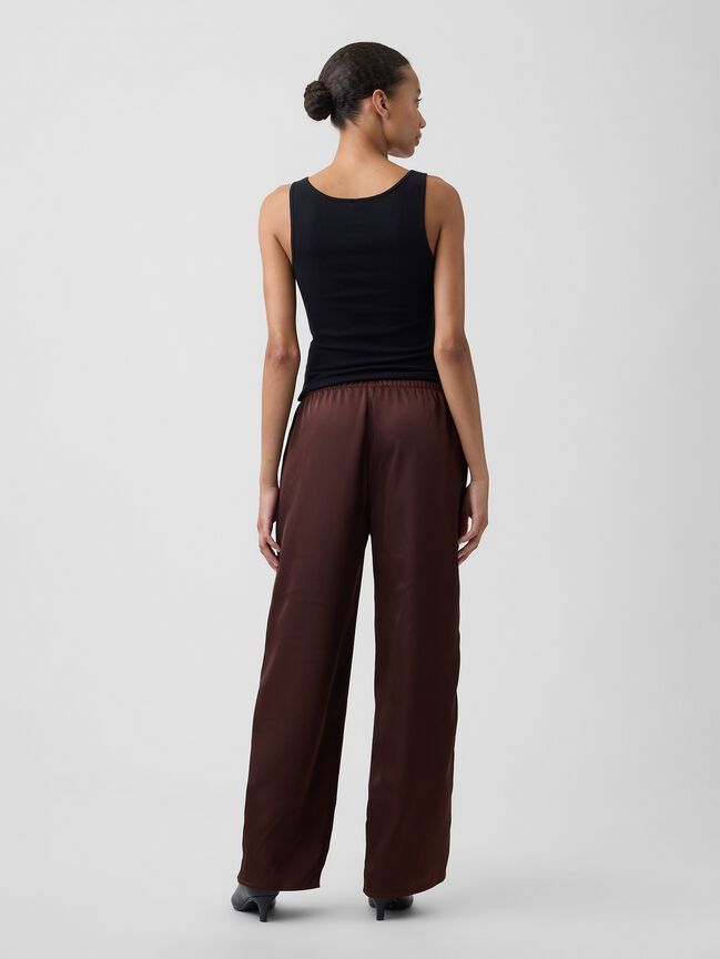 Easy Wide-Leg Satin Pants gap easy wide leg satin pants