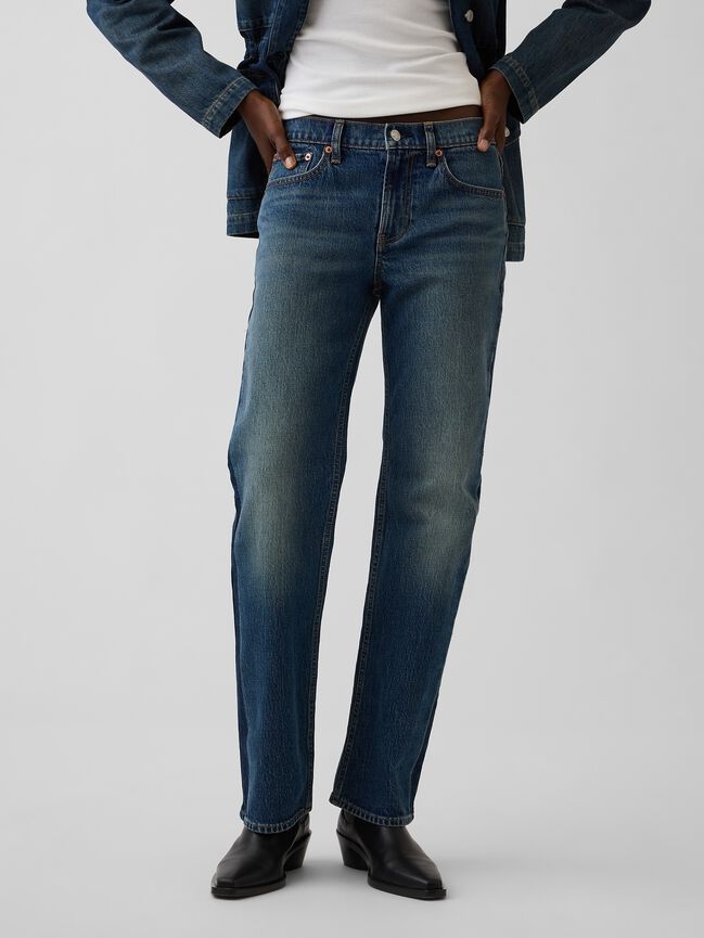 Mid Rise Relaxed Straight Jeans gap mid rise relaxed straight jeans