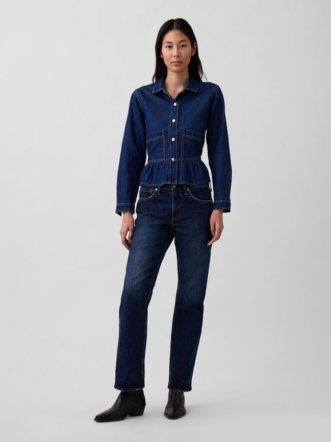Mid Rise Relaxed Straight Jeans gap mid rise relaxed straight jeans