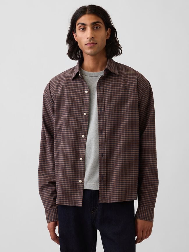 Relaxed Crop Straight-Hem Oxford Shirt gap relaxed crop straight hem oxford shirt