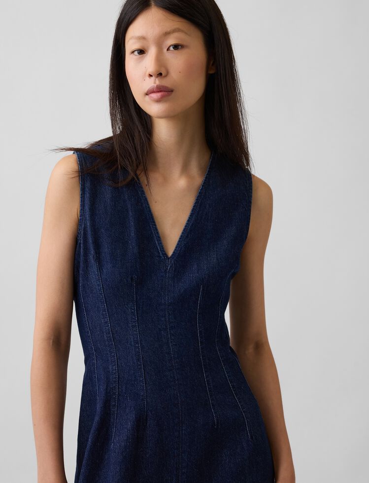 Denim V-Neck Maxi Dress gap denim v neck maxi dress