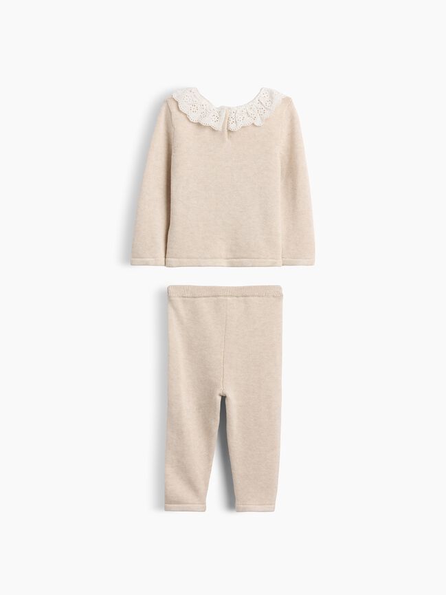 Baby Eyelet Ruffle Collar Sweater Set gap baby eyelet ruffle collar sweater set