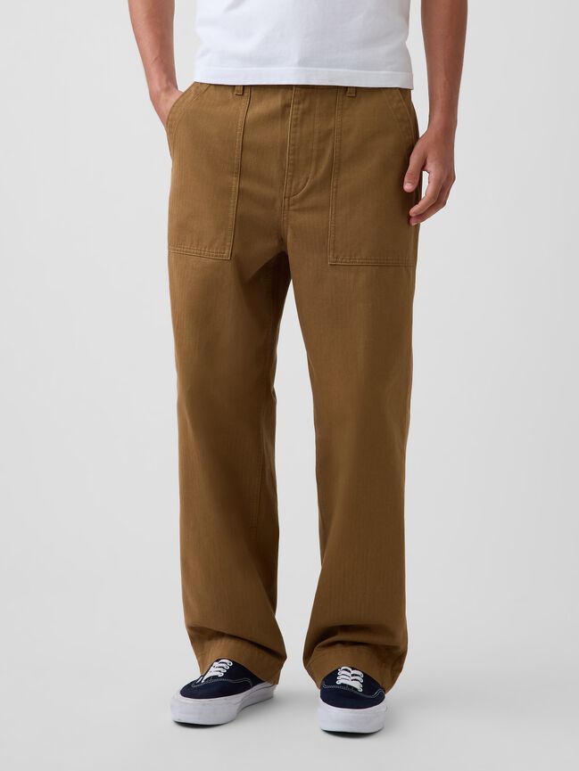 Herringbone '90s Loose Pants gap herringbone 90s loose pants