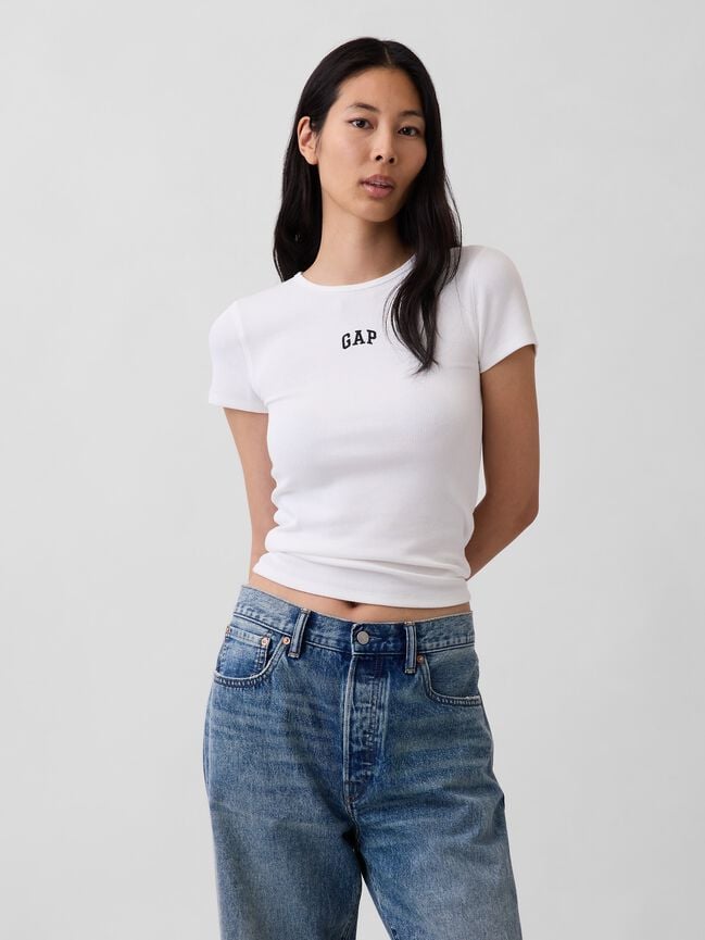 Modern Rib Gap Logo T-Shirt modern rib gap logo t shirt