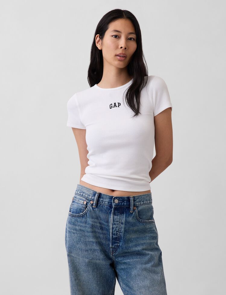 Modern Rib Gap Logo T-Shirt modern rib gap logo t shirt