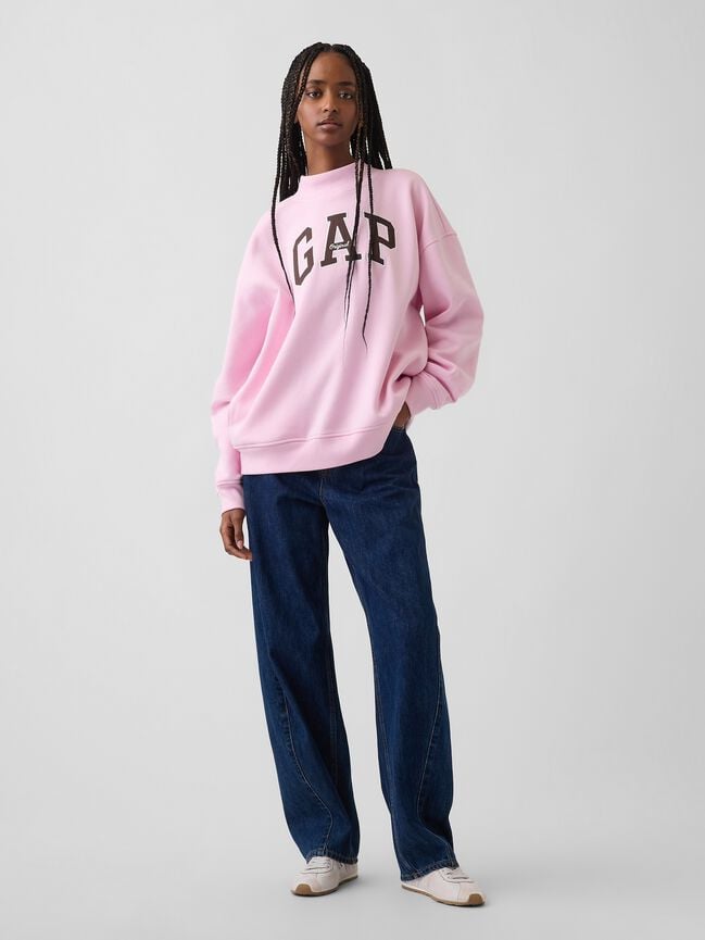 VintageSoft Oversized Mockneck Logo Sweatshirt gap vintagesoft oversized mockneck logo sweatshirt