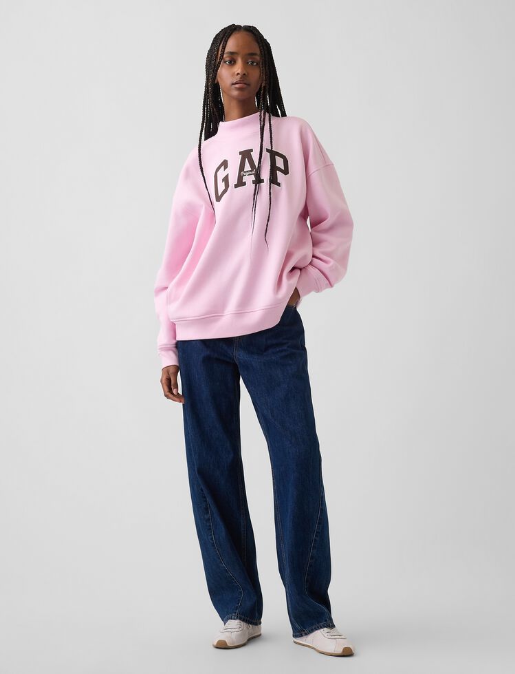 VintageSoft Oversized Mockneck Logo Sweatshirt gap vintagesoft oversized mockneck logo sweatshirt