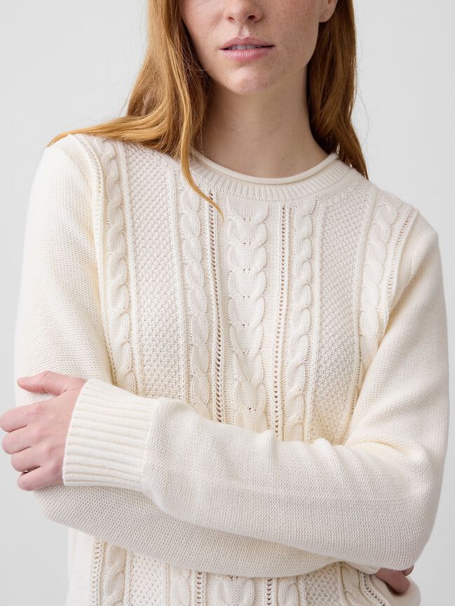 Rollneck Cable-Knit Sweater gap rollneck cable knit sweater