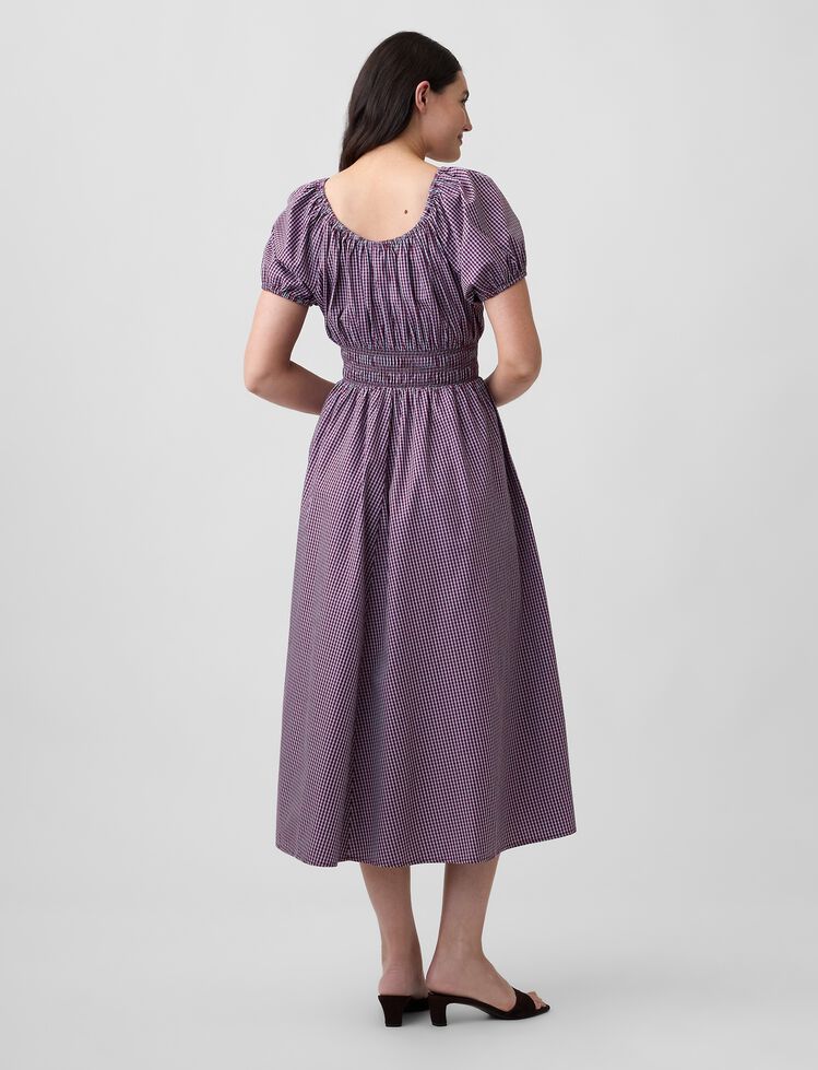 Puff Sleeve V-Neck Maxi Dress gap puff sleeve v neck maxi dress