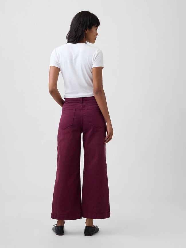 High Rise Wide-Leg Crop Jeans gap high rise wide leg crop jeans