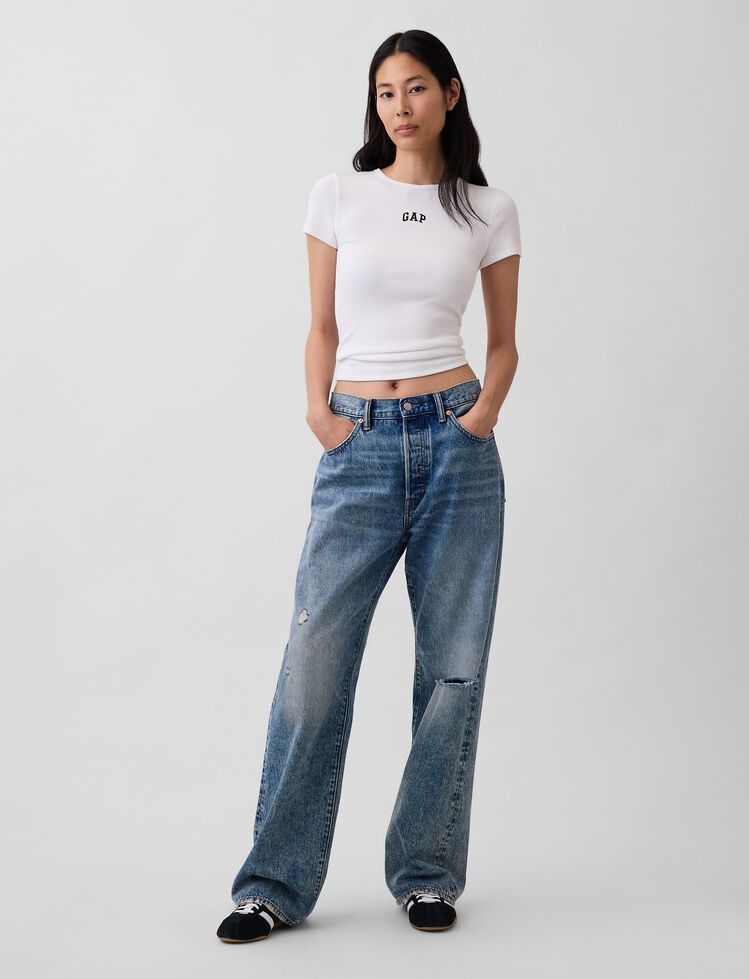 Modern Rib Gap Logo T-Shirt modern rib gap logo t shirt