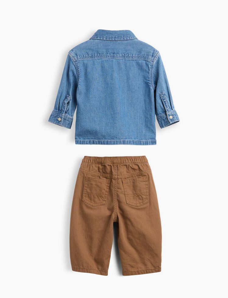 Baby Denim Outfit Set gap baby denim outfit set