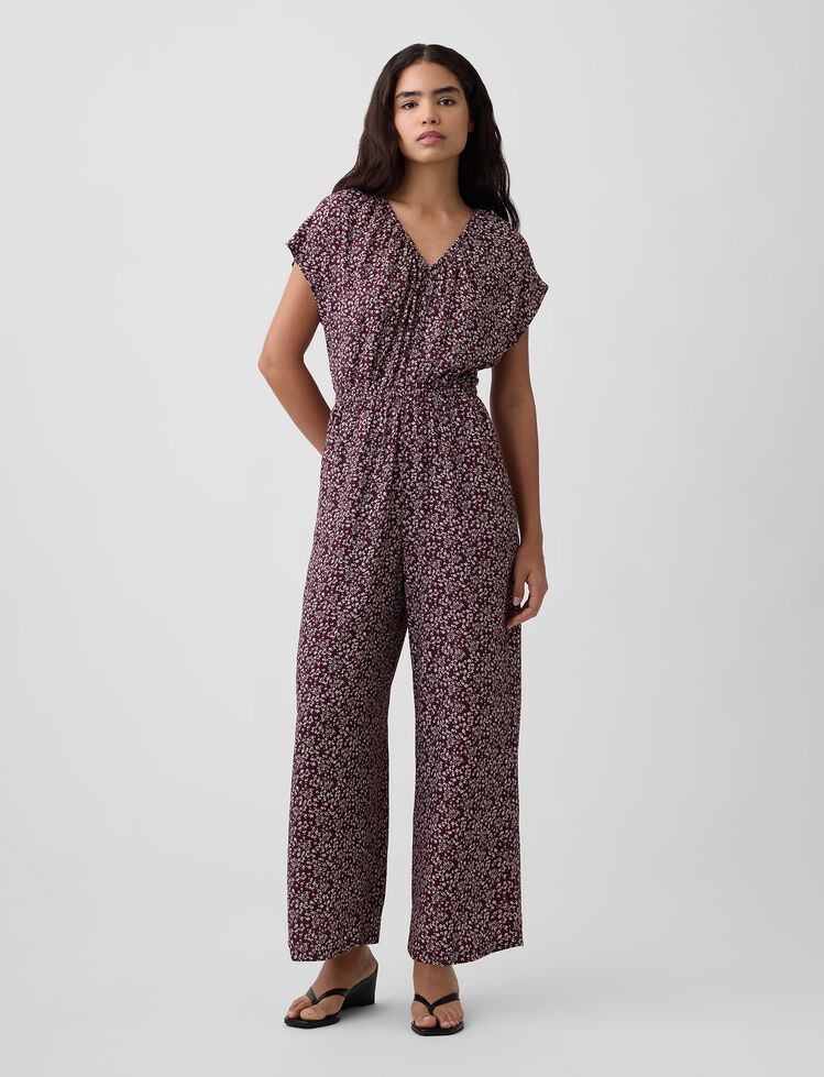 Flutter Sleeve Wide-Leg Jumpsuit gap flutter sleeve wide leg jumpsuit
