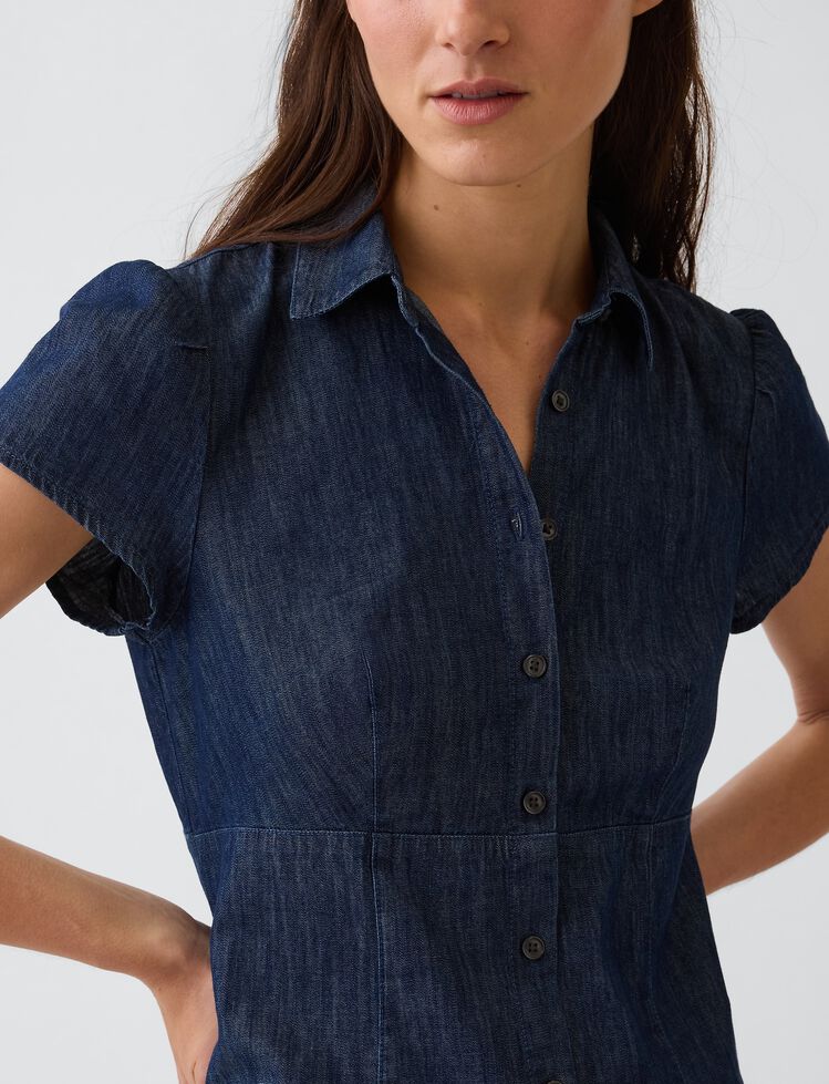 Empire-Waist Mini Shirtdress gap empire waist mini shirtdress