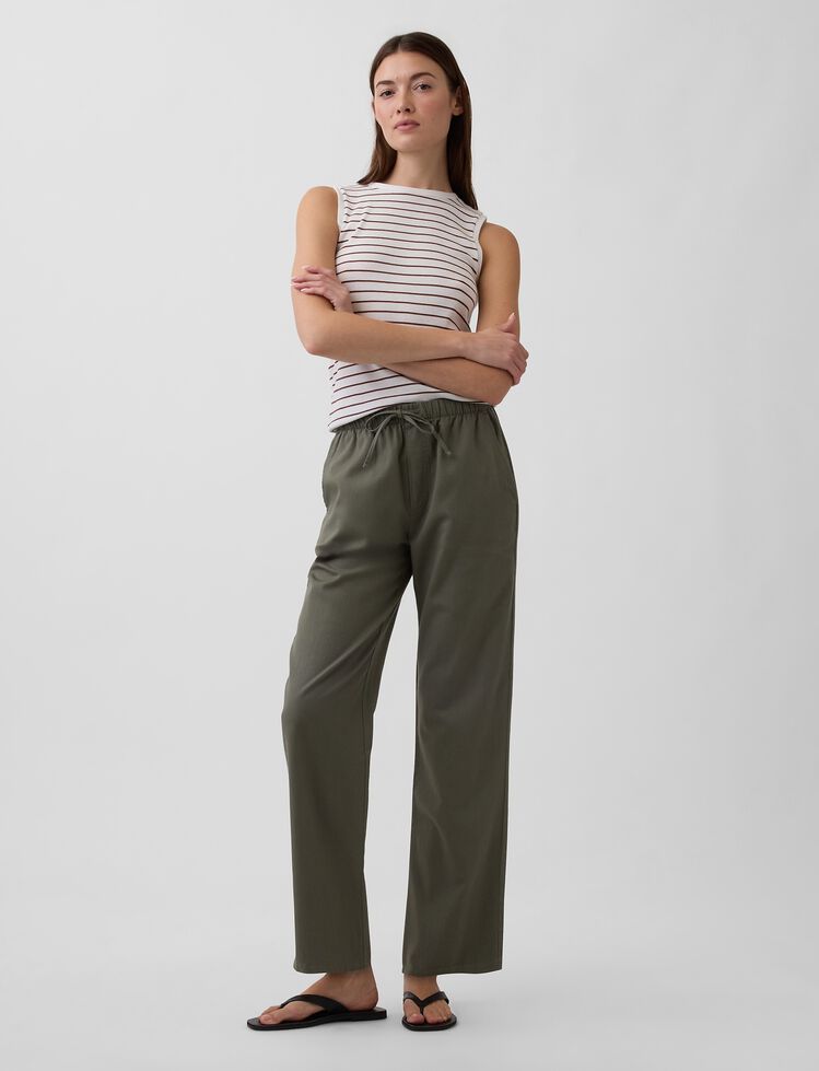 Mid Rise Easy Twill Pants gap mid rise easy twill pants