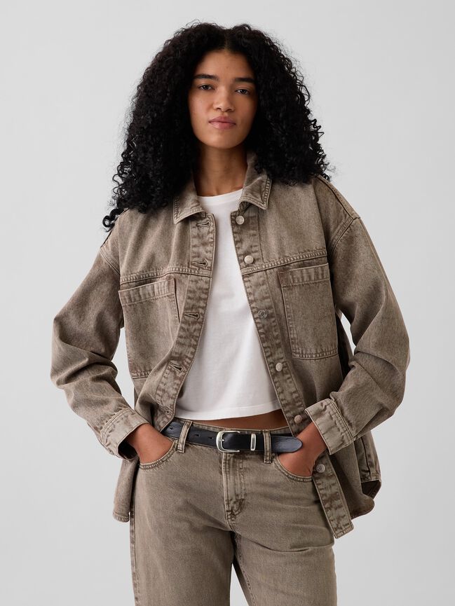 Denim Oversized Shirt Jacket gap denim oversized shirt jacket