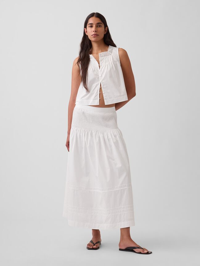 Poplin Pintuck Maxi Skirt gap poplin pintuck maxi skirt