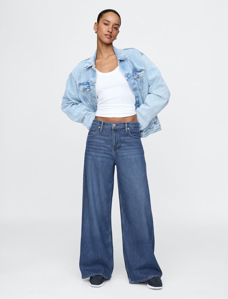Mid Rise UltraSoft Baggy Jeans gap mid rise ultrasoft baggy jeans