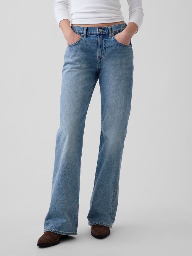 Mid Rise Relaxed Flare Jeans gap mid rise relaxed flare jeans