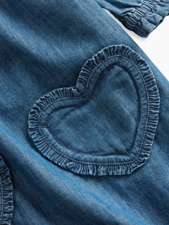 Baby Denim Heart One-Piece gap baby denim heart one piece