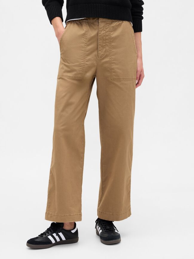 High Rise Print Easy Wide-Leg Khakis gap high rise print easy wide leg khakis