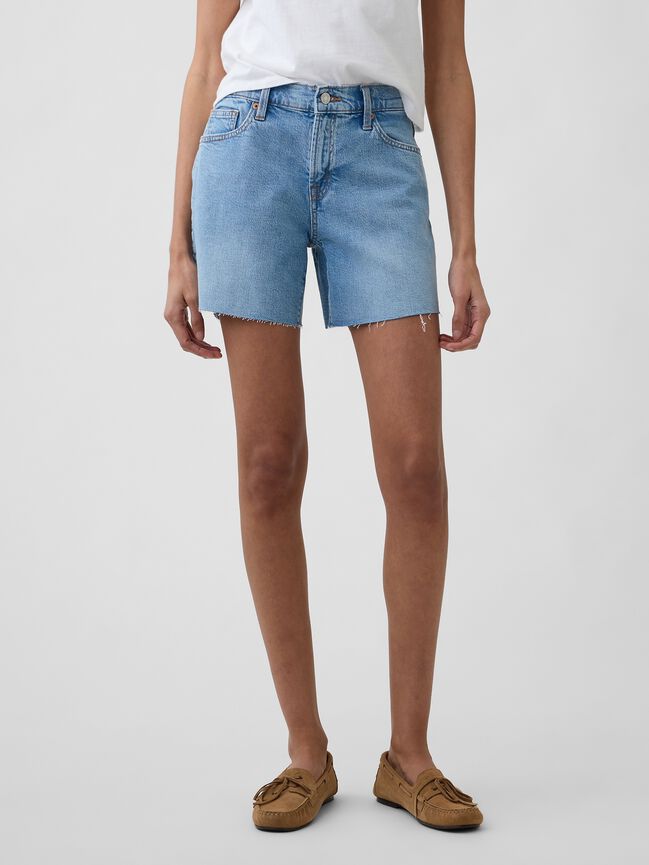 5" Mid Rise Soft Denim Shorts gap 5 mid rise soft denim shorts