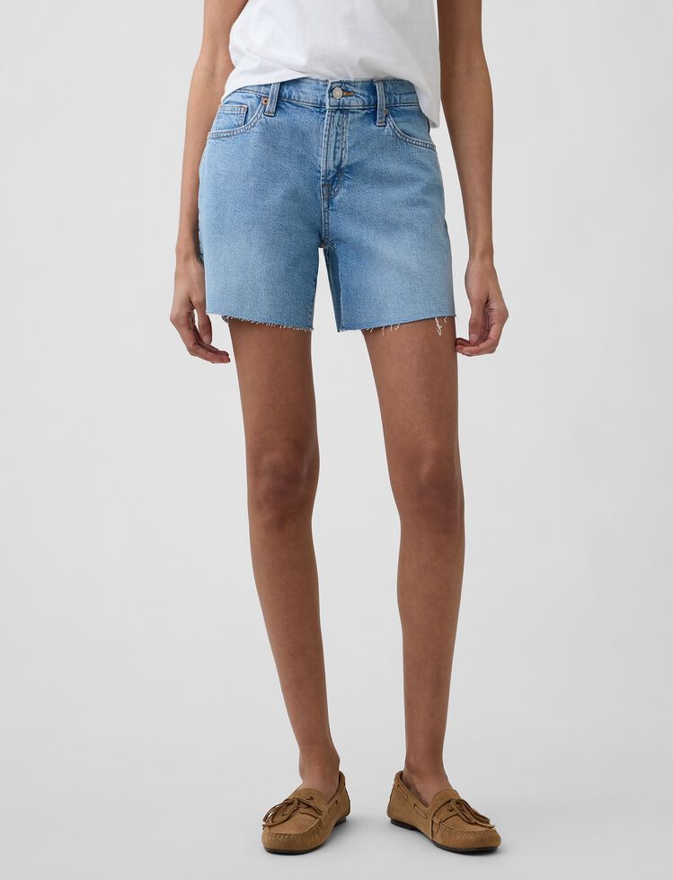 5" Mid Rise Soft Denim Shorts gap 5 mid rise soft denim shorts