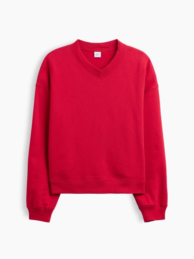 Oversized Wedge V-Neck Sweatshirt gap oversized wedge v neck sweatshirt
