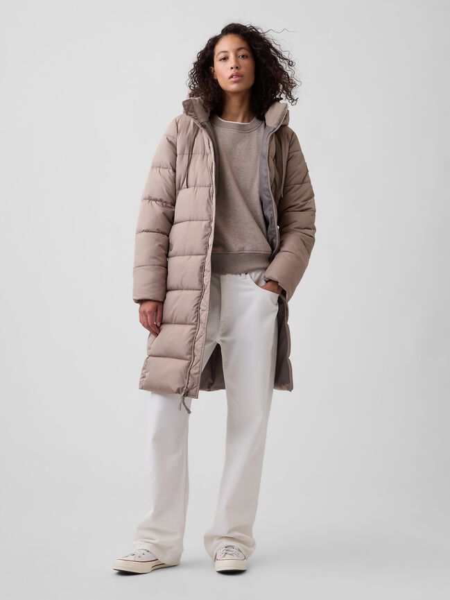 Relaxed Midi Puffer Coat gap relaxed midi puffer coat
