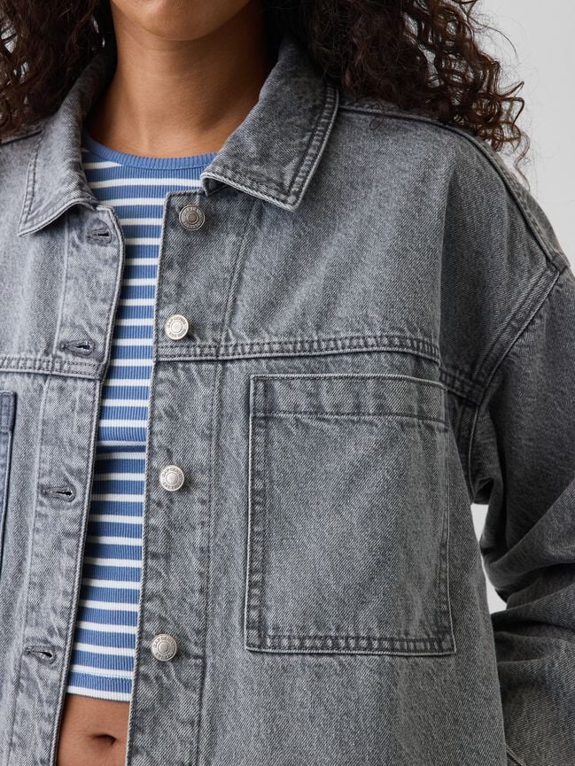 Denim Oversized Shirt Jacket gap denim oversized shirt jacket