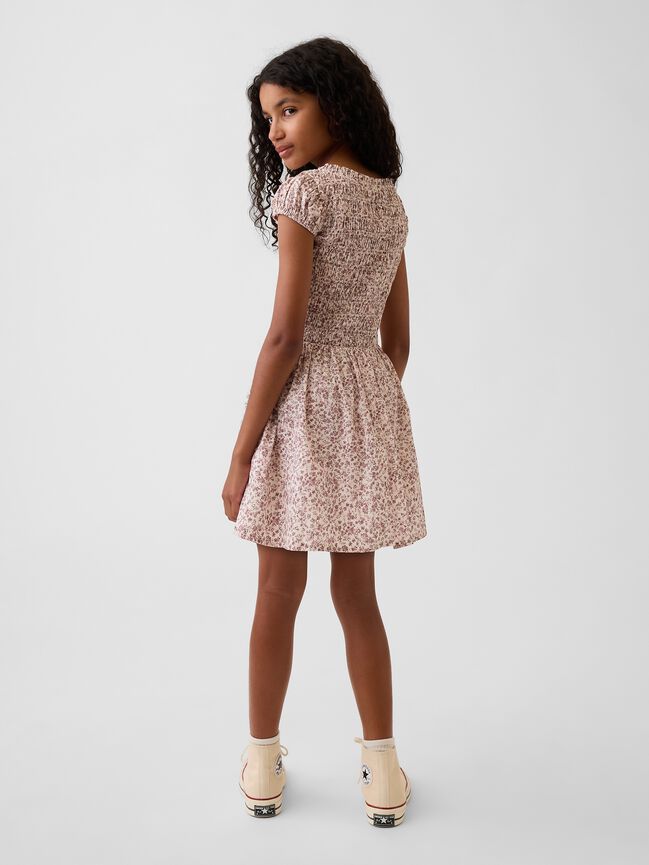 Kids Smocked Print Dress gap kids smocked print dress